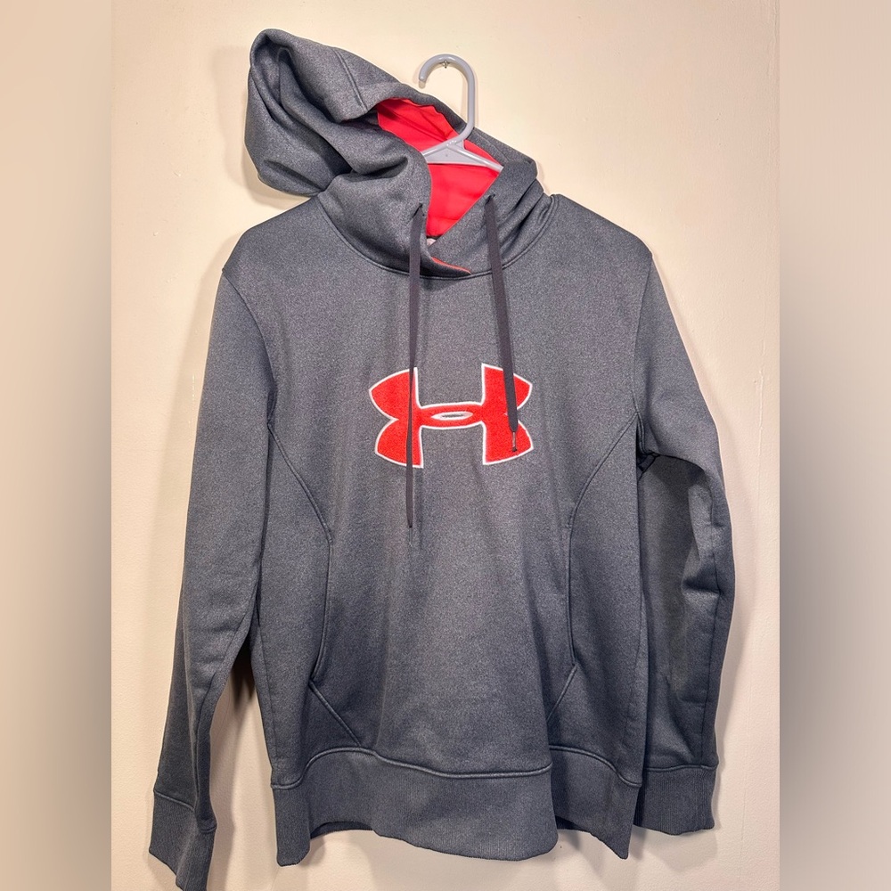 Gray and Pink under armour hoodie, Size medium
(INV#A20)